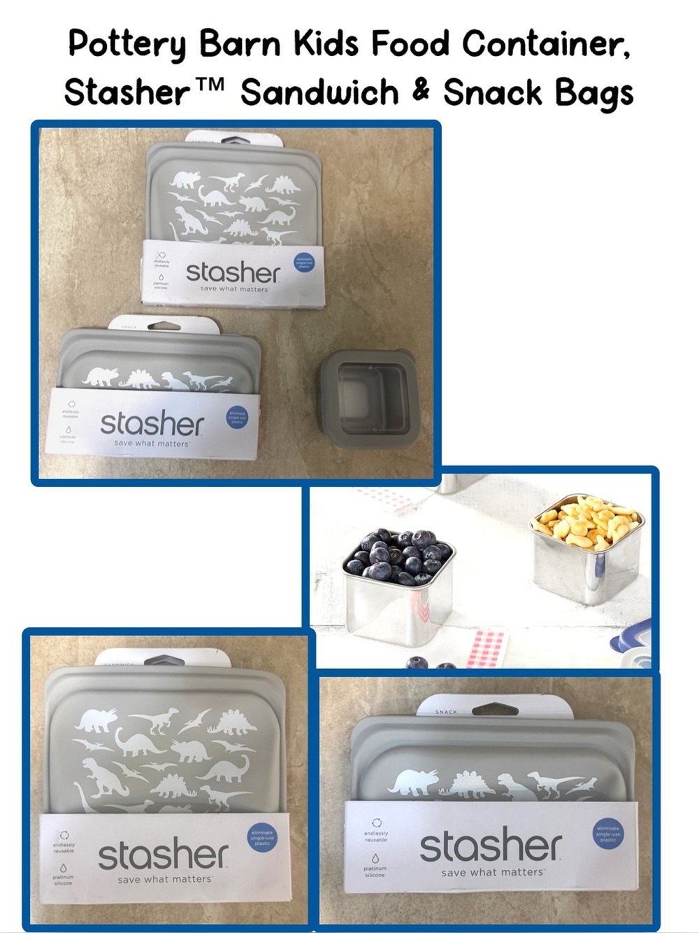 Pottery Barn Kids Food Container, Stasher™ Sandwich & Snack Bag